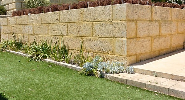 Limestone Block Retaining Wall