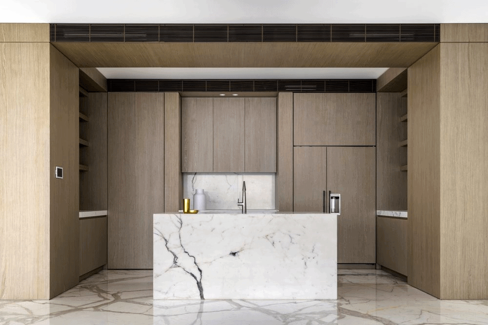 Calacatta marble kitchen island