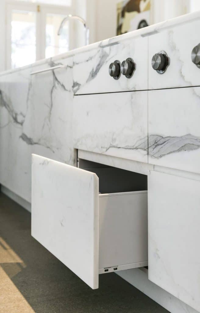 calacatta marble draw fronts