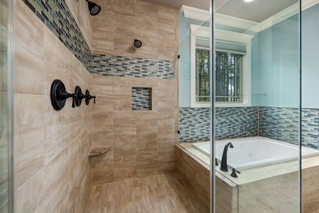 bathroom with tiles