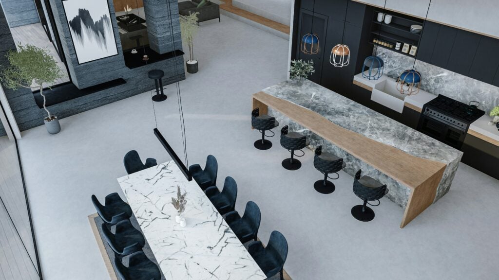 Combining Leather and Marble for Dining Rooms