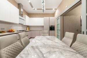 Combining Leather and Marble for Dining Rooms
