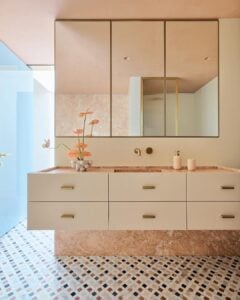 Coral Pink Vanity Unity Wall